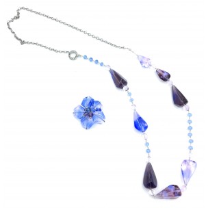 COLLANA PIU' SPILLA IN VETRO DI MURANO ANTICA MURRINA VENEZIANA