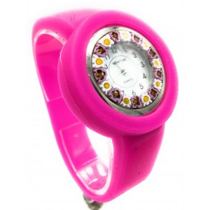 Orologio Venetiae Donna Silicone Colorato watch in Vetro di Murano Murrina Millefiori 