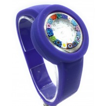 Orologio Donna Rosso Acciaio Molla watch in Vetro di Murano Murrina Millefiori