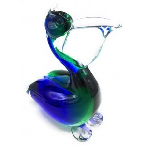 Tucano in Vetro Incamiciato Blu Verde Collection Oball Murano Glass Made in Italy