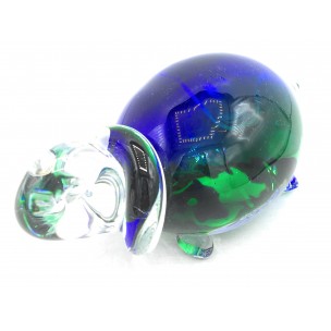 Tartaruga in Vetro Incamiciato Blu Verde Collection Oball Murano Glass Made in Italy