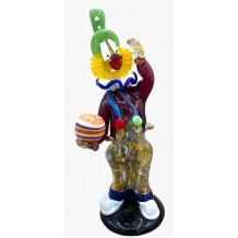Clown Murano Glass H20cm Made in Italy Pagliaccio F450 CON FISARMONICA