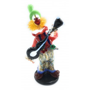 Clown Murano Glass H20cm Made in Italy Pagliaccio F450 CON FISARMONICA