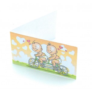 Bigliettini per Bomboniera Gemelli Nascita Battesimo Primo Compleanno Stampa Omaggio