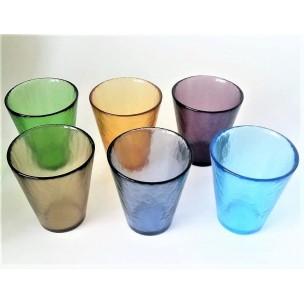 SET 6 BicchiereIMurrine Glasses Millefiori Thousand Flowers Murano Glass