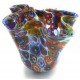 Vaso Fazzoletto Murrine Millefiori  Murano Glasses Made in Italy h 20 diam 24