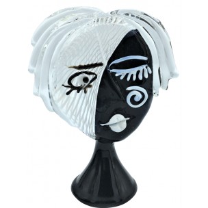 Scultura Volto Colori Picasso In Vetro di Murano Made Italy