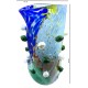 Vaso in Vetro di Murano, Decorato a Mano con Murrine e Foglia Argento Multicolore, Arte Moderna Veneziana