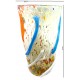 Vaso in Vetro di Murano, Decorato a Mano con Murrine e Foglia Argento Multicolore, Arte Moderna Veneziana