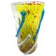 Vaso in Vetro di Murano, Decorato a Mano con Murrine e Foglia Argento Multicolore, Arte Moderna Veneziana