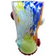 Vaso in Vetro di Murano, Decorato a Mano con Murrine e Foglia Argento Multicolore, Arte Moderna Veneziana