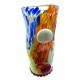 Vaso in Vetro di Murano, Decorato a Mano con Murrine e Foglia Argento Multicolore, Arte Moderna Veneziana