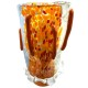 Vaso in Vetro di Murano, Decorato a Mano con Murrine e Foglia Argento Multicolore, Arte Moderna Veneziana