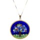Murrina Millefiori con bordo e Catenina in argrnto 925 Diam 36 mm 