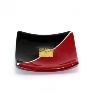 Piattino Ciotola Vetro di Murano Bomboniera Foglia Oro11x11 cm