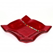 Piattino Vetro di Murano Ciotola Bomboniera ROSSO