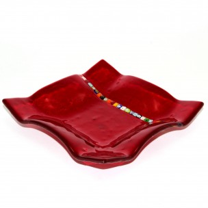 Piattino Vetro di Murano Ciotola Bomboniera ROSSO
