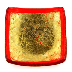 Piattino Bomboniera Foglia Oro Vetro di Murano Made in Italy