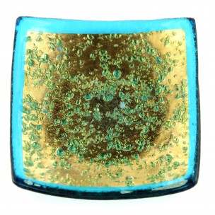 Piattino Bomboniera Foglia Oro Vetro di Murano Made in Italy