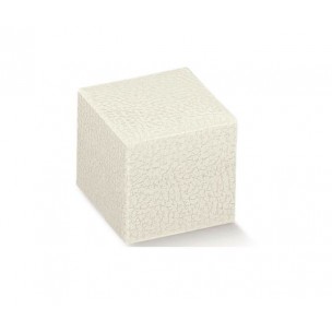 Scatola bomboniera elegante bianco effetto pelle italiane cm 10x10x10