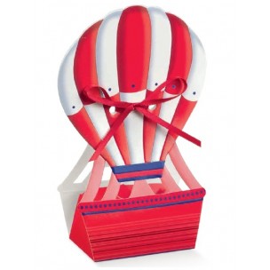 MONGOLFIERA BOMBONIERA PORTA CONFETTI MADE IN ITALY ROSSA