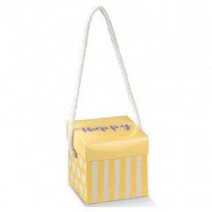 Scatola porta confetti per bomboniera made in italy giallo lilla