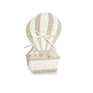 MONGOLFIERA BOMBONIERA PORTA CONFETTI MADE IN ITALY TORTORA