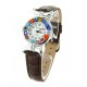 Orologio Donna Acciaio Pelle watch in Vetro di Murano Murrina Millefiori