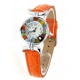 Orologio Donna Acciaio Pelle watch in Vetro di Murano Murrina Millefiori