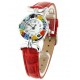 Orologio Donna Acciaio Pelle watch in Vetro di Murano Murrina Millefiori