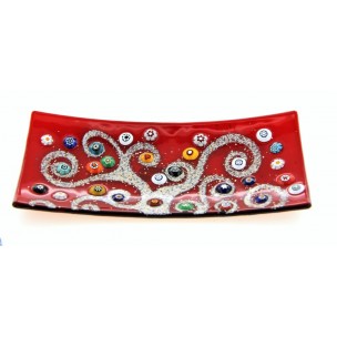 Piatto Bomboniera Murrina Tree Life Vetro di Murano Made in Italy