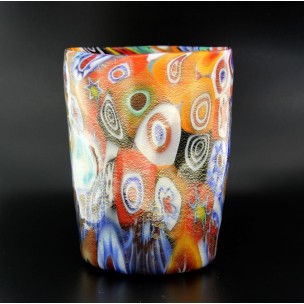 Bicchiere Goto Veneziano Murrina Foglia Oro Vetro di Murano made in italy