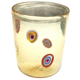 Bicchiere Goto Veneziano Murrine Millefiori Ambra Murano Glasses Made in Italy