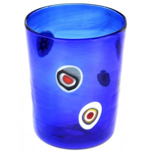 Bicchiere Goto Veneziano Murrine Millefiori Blue Murano Glasses Made in Italy