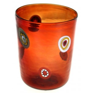 Bicchiere Goto Veneziano Murrine Millefiori Rosso Murano Glasses Made in Italy