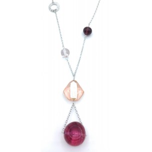 COLLANA IN ARGENTO E VETRO DI MURANO ANTICA MURRINA VENEZIANA