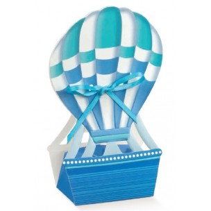 MONGOLFIERA BOMBONIERA PORTA CONFETTI MADE IN ITALY BLU